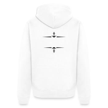 Anchor icon - Unisex Premium Organic Zip Hoodie - white - Back - Thijin (182cm)