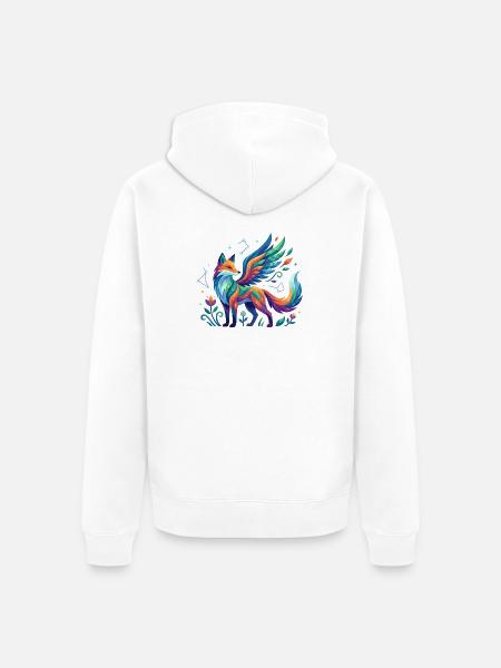 Fuchsflügel Farbenzauber - Unisex Premium Bio Zip Hoodie - Weiß