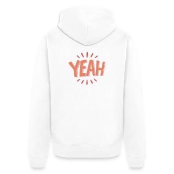 YEAH Peach  - Veste à capuche bio Premium Unisexe - blanc - Dos - Thijin (182cm)