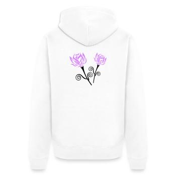 Roses - Unisex Premium Organic Zip Hoodie - white - Back - Thijin (182cm)