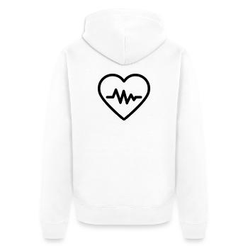 battement de coeur - Veste à capuche bio Premium Unisexe - blanc - Dos - Thijin (182cm)