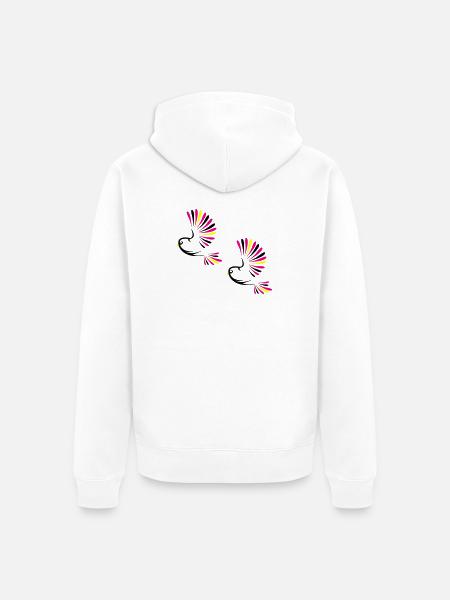 Vogel Bird - Veste à capuche bio Premium Unisexe - blanc