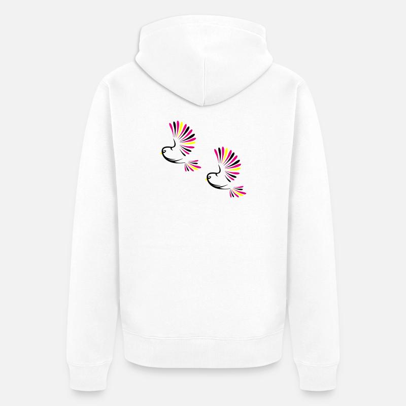 Vogel Bird - Veste à capuche bio Premium Unisexe - blanc