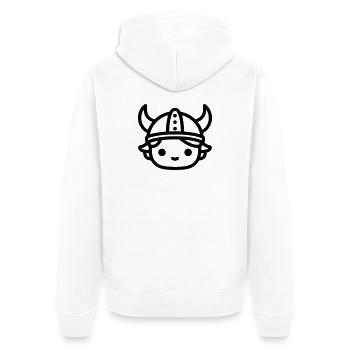 Wikinger - Unisex Premium Bio Zip Hoodie - Weiß - Hinten - Thijin (182cm)