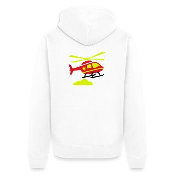Rettungshubschrauber Notarzt - Unisex Premium Bio Zip Hoodie - Weiß - Hinten - Thijin (182cm)