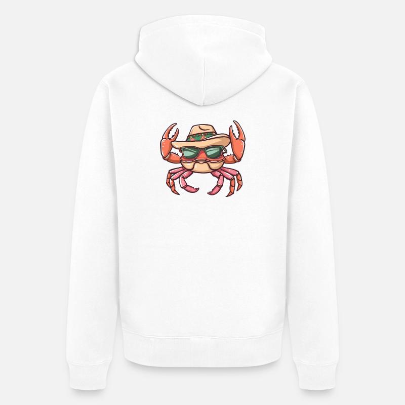 Crabe Crabe Sombrero Drôle - Veste à capuche bio Premium Unisexe - blanc