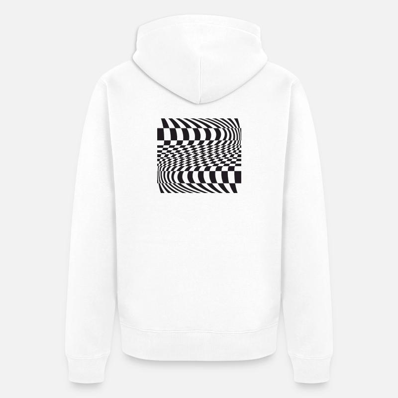 Grille de courbes optiques - Veste à capuche bio Premium Unisexe - blanc