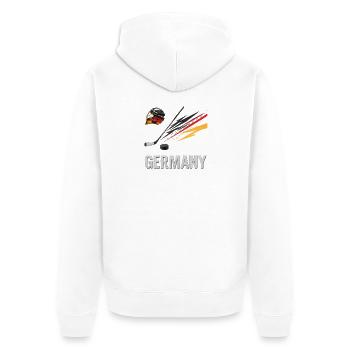 Deutschland Eishockey Kraft - Unisex Premium Organic Zip Hoodie - white - Back - Thijin (182cm)
