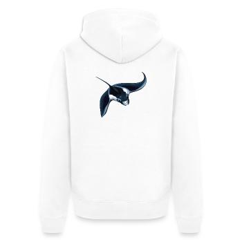 Rochen Mantarochen - Unisex Premium Bio Zip Hoodie - Weiß - Hinten - Thijin (182cm)
