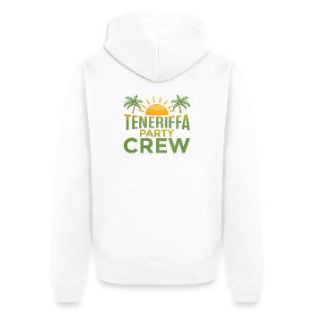 Teneriffa Party Crew - Unisex Premium Bio Zip Hoodie - Weiß - Hinten - Thijin (182cm)