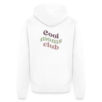 Cool Moms Club Retro-Typografie - Unisex Premium Bio Zip Hoodie - Weiß - Hinten - Thijin (182cm)