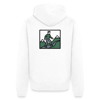 Wanderer Berge Bergsteigen Wandern Wandergruppe - Unisex Premium Bio Zip Hoodie - Weiß - Hinten - Thijin (182cm)