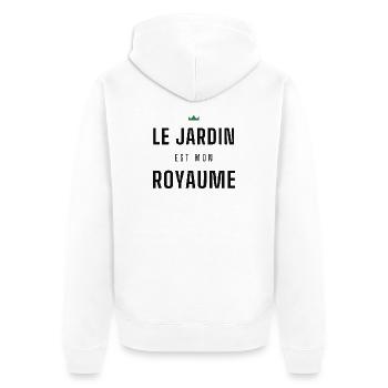 Le Jardin Est Mon Royaume - Veste à capuche bio Premium Unisexe - blanc - Dos - Thijin (182cm)