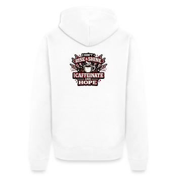 Révolte du café Je caféine Espoir - Veste à capuche bio Premium Unisexe - blanc - Dos - Thijin (182cm)