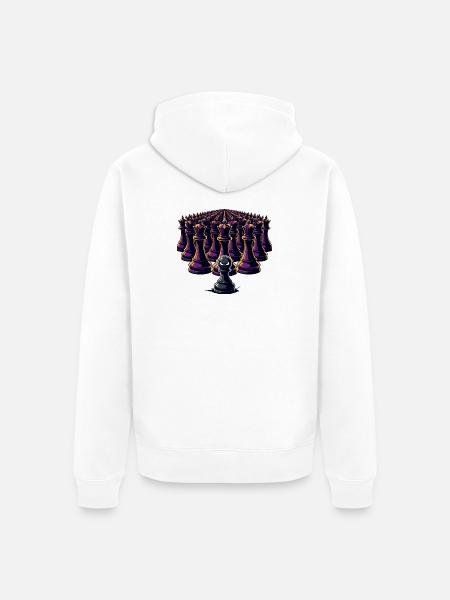 Lonely peasant against king's army - Unisex Premium Organic Zip Hoodie - white