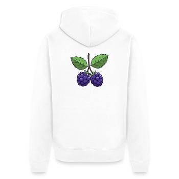 Brombeere Kostüm Karneval Fasching Beeren Lila - Unisex Premium Bio Zip Hoodie - Weiß - Hinten - Thijin (182cm)