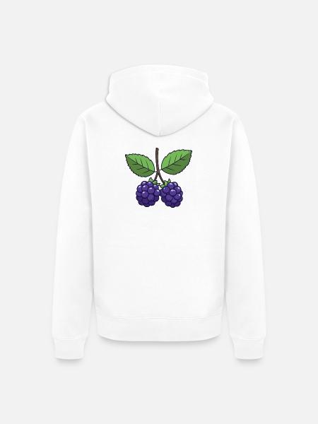 Brombeere Kostüm Karneval Fasching Beeren Lila - Unisex Premium Bio Zip Hoodie - Weiß