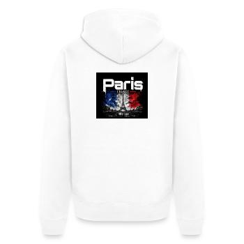 Paris France - Eiffel Splash - Unisex Premium Bio Zip Hoodie - Weiß - Hinten - Thijin (182cm)