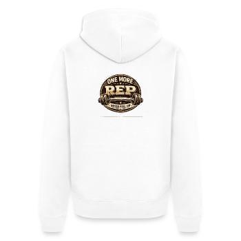 Encore une répétition, ne jamais abandonner - Veste à capuche bio Premium Unisexe - blanc - Dos - Thijin (182cm)