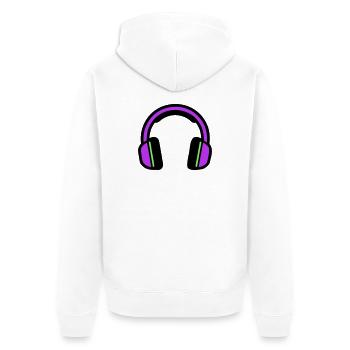 Silhouette musicale des écouteurs - Veste à capuche bio Premium Unisexe - blanc - Dos - Thijin (182cm)