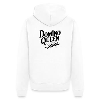Dominokönigin - Unisex Premium Bio Zip Hoodie - Weiß - Hinten - Thijin (182cm)