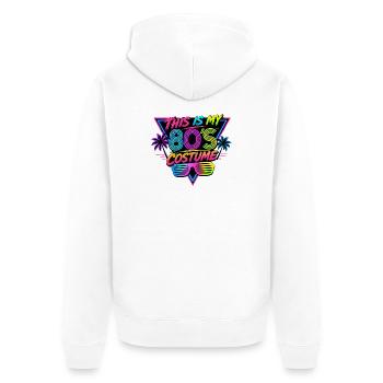 Mein 80er Kostüm Design - Unisex Premium Bio Zip Hoodie - Weiß - Hinten - Thijin (182cm)