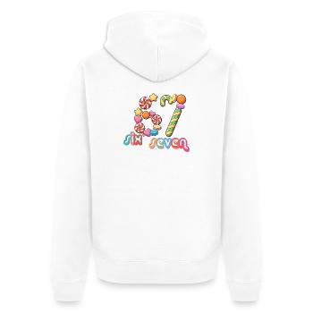 67 Meme Candy Carousel Whimsy - Unisex Premium Bio Zip Hoodie - Weiß - Hinten - Thijin (182cm)