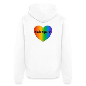 LGBT-Pride-Flagge im sicheren Raum - Unisex Premium Bio Zip Hoodie - Weiß - Hinten - Thijin (182cm)