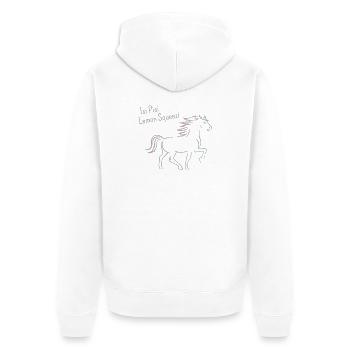 Isi Pisi Lemon Squeezi - Rose - par Maison Bichon - Veste à capuche bio Premium Unisexe - blanc - Dos - Thijin (182cm)