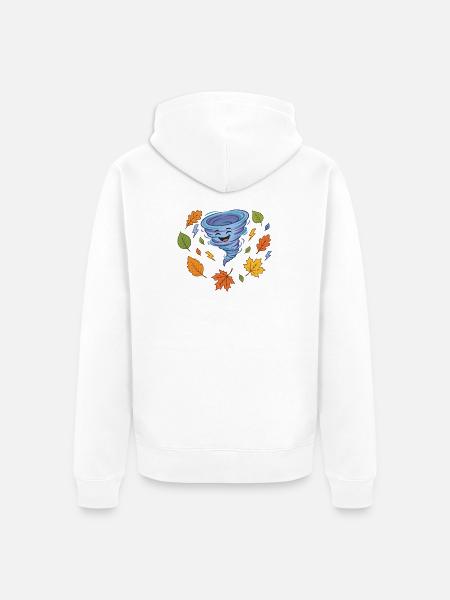 Baby-Tornado mit Blätterwirbel - Unisex Premium Bio Zip Hoodie - Weiß