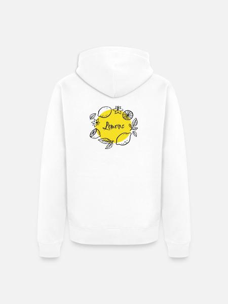 Zitronen  - Unisex Premium Bio Zip Hoodie - Weiß