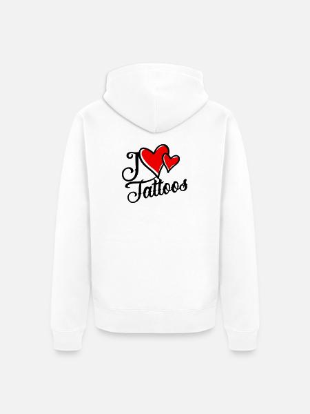 I Love Tattoos - Unisex Premium Bio Zip Hoodie - Weiß