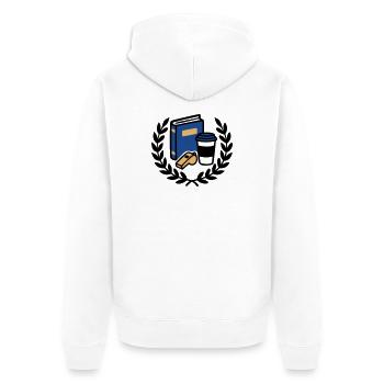 Grad Class Abschluss Logo - Unisex Premium Bio Zip Hoodie - Weiß - Hinten - Thijin (182cm)
