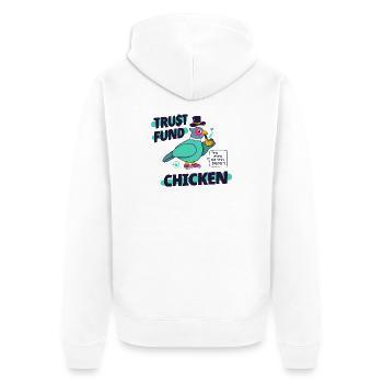 Treuhandfonds Chicken Bold Comic Pheasant Art - Unisex Premium Bio Zip Hoodie - Weiß - Hinten - Thijin (182cm)