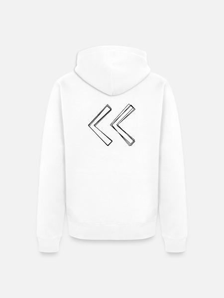 Guillemets handgezeichnet - Unisex Premium Bio Zip Hoodie - Weiß