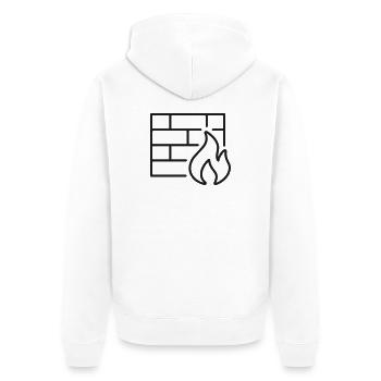 Firewall-Schutzlinien-Symbol - Unisex Premium Bio Zip Hoodie - Weiß - Hinten - Thijin (182cm)
