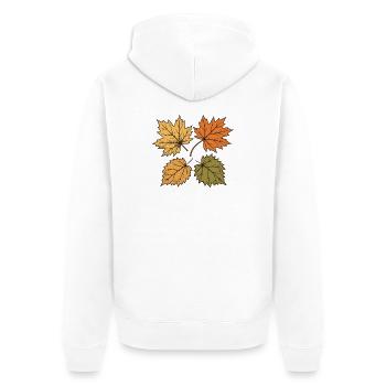 Tanzende Herbstblätter - Unisex Premium Bio Zip Hoodie - Weiß - Hinten - Thijin (182cm)