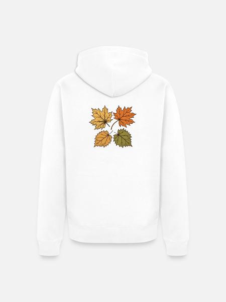Tanzende Herbstblätter - Unisex Premium Bio Zip Hoodie - Weiß