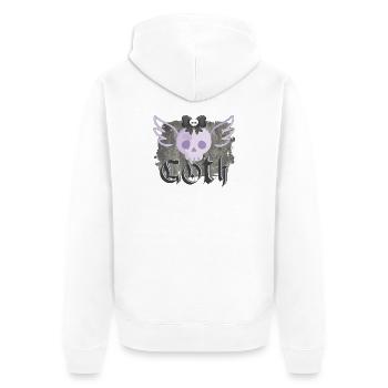 Goth - Unisex Premium Bio Zip Hoodie - Weiß - Hinten - Thijin (182cm)