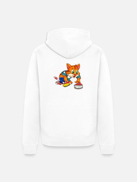 Curling Katzen - Unisex Premium Bio Zip Hoodie - Weiß
