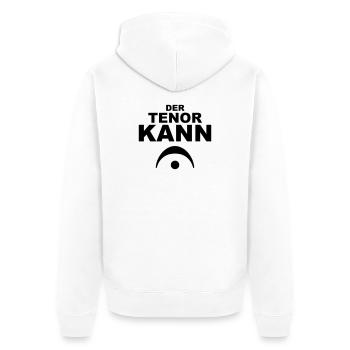 Der Tenor kann... - Unisex Premium Bio Zip Hoodie - Weiß - Hinten - Thijin (182cm)