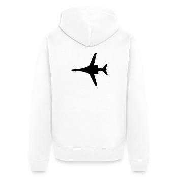 Bomber B-1B - Unisex Premium Organic Zip Hoodie - white - Back - Thijin (182cm)