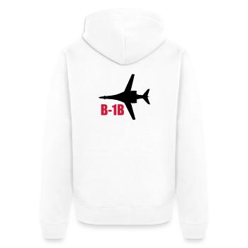 bomber - Unisex Premium Organic Zip Hoodie - white - Back - Thijin (182cm)