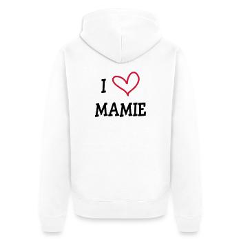 I Love GrandMa - Unisex Premium Bio Zip Hoodie - Weiß - Hinten - Thijin (182cm)