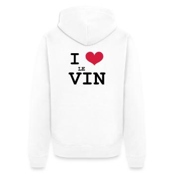 I Love le Vin - Veste à capuche bio Premium Unisexe - blanc - Dos - Thijin (182cm)
