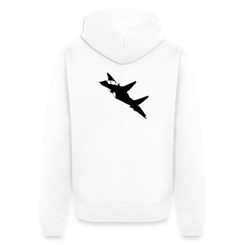 Flugzeug - Unisex Premium Bio Zip Hoodie - Weiß - Hinten - Thijin (182cm)