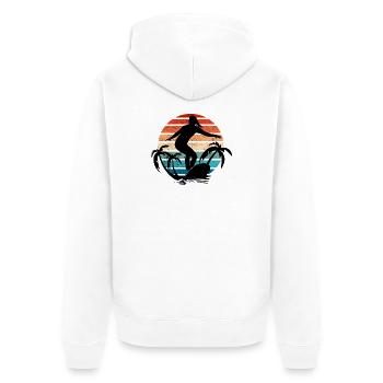 Surfer Girl Coucher de soleil - Veste à capuche bio Premium Unisexe - blanc - Dos - Thijin (182cm)