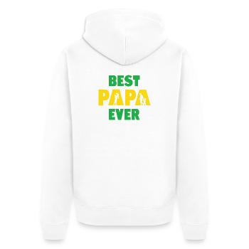 Bester Papa aller Zeiten - Unisex Premium Bio Zip Hoodie - Weiß - Hinten - Thijin (182cm)