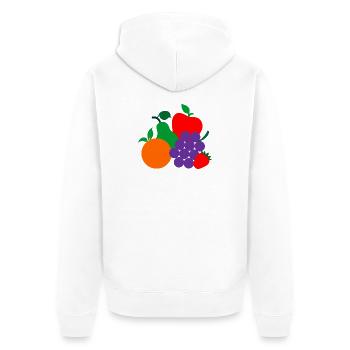 Fruchtlogo dietiste - Unisex Premium Bio Zip Hoodie - Weiß - Hinten - Thijin (182cm)