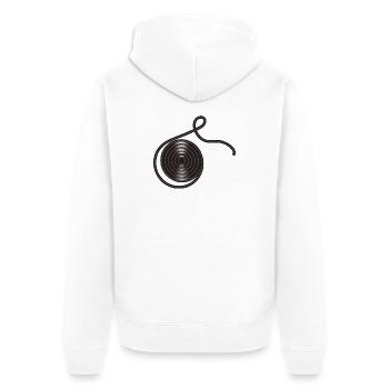 schwarze Lakritze als Schnecke gerollt. - Unisex Premium Bio Zip Hoodie - Weiß - Hinten - Thijin (182cm)